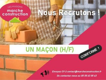 [RECRUTEMENT] 👇
Vous êtes MAÇON, venez renforcer notre équipe ❗️❗️
Contacter nous 😎
Envoyer votre CV à contact@marcheconstruction.fr